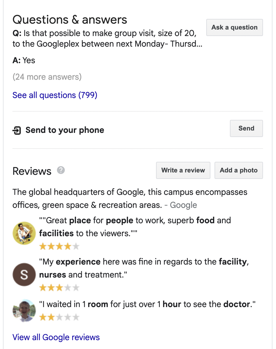 Google Maps questions and answers
