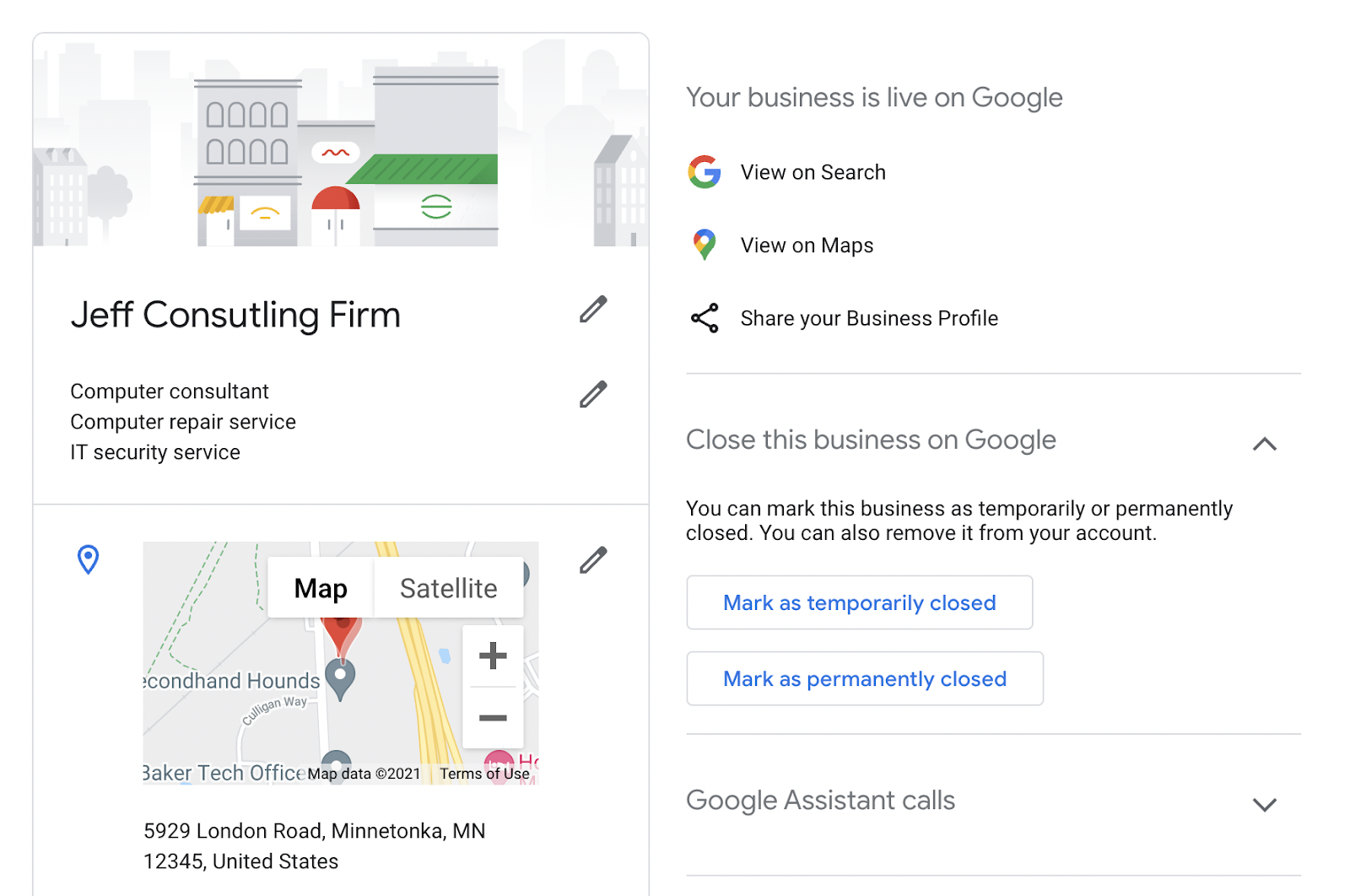 Google My Business Info